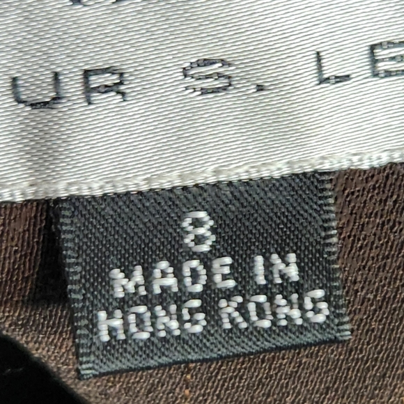 TAHARI Arthur S. Levine Brown Pinstripe Long Blazer Jacket Size 8 - Picture 6 of 7